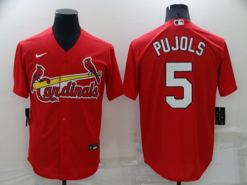 Men's St. Louis Cardinals Albert Pujols #5 Red Baseball Jersey